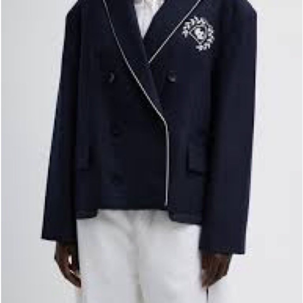 NWT TIBI Blazer Blue Wool Size S